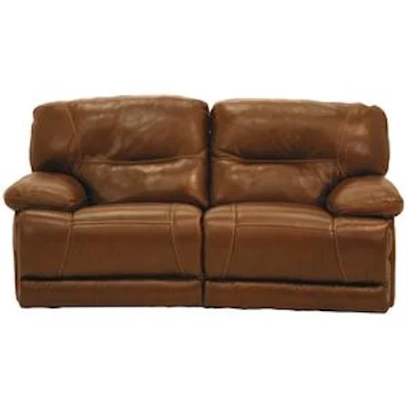 Casual Reclining Leather Loveseat